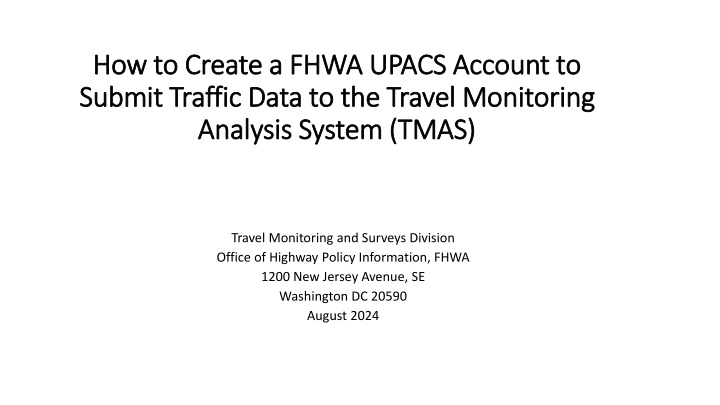 how to create a fhwa how to create a fhwa upacs n.w