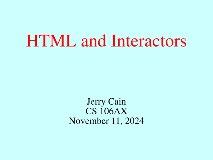 html and interactors n.w