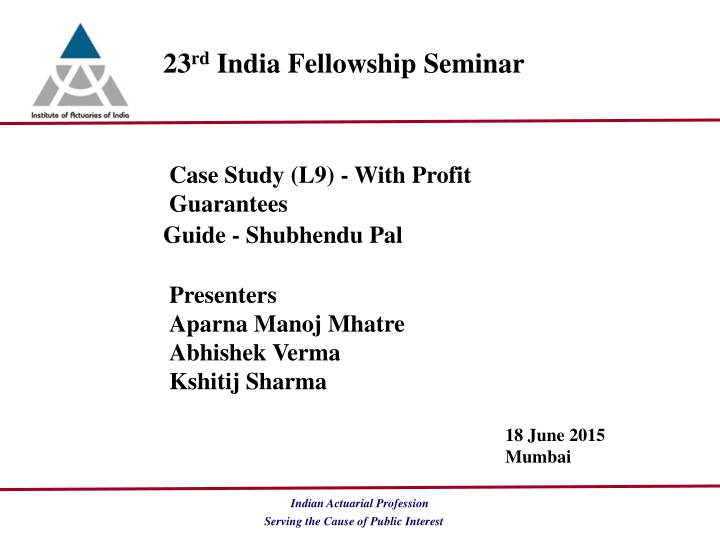 23 rd india fellowship seminar n.w
