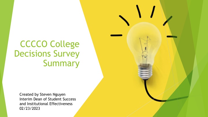 cccco college decisions survey summary n.w