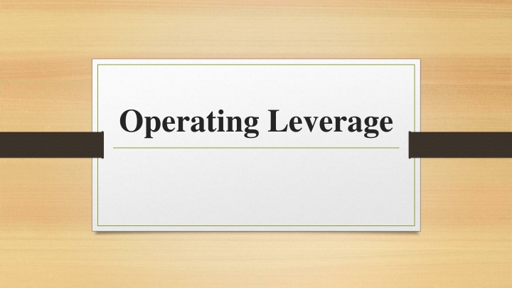 operating leverage n.w