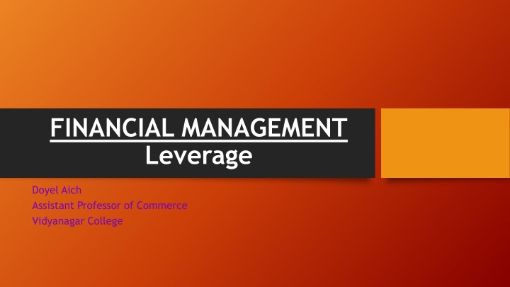 financial management leverage n.w