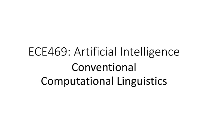 ece469 artificial intelligence conventional n.w
