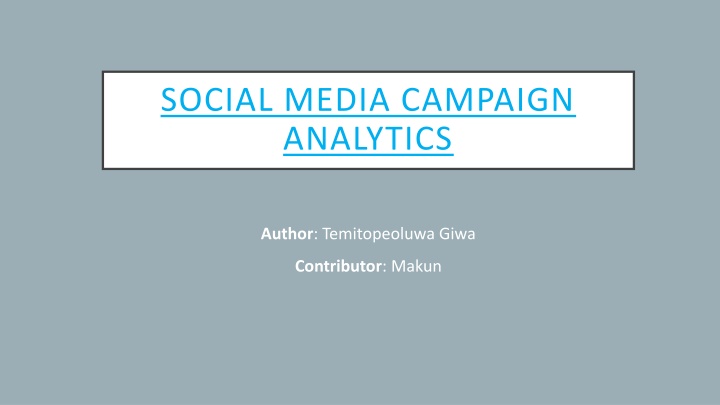 social media campaign analytics n.w