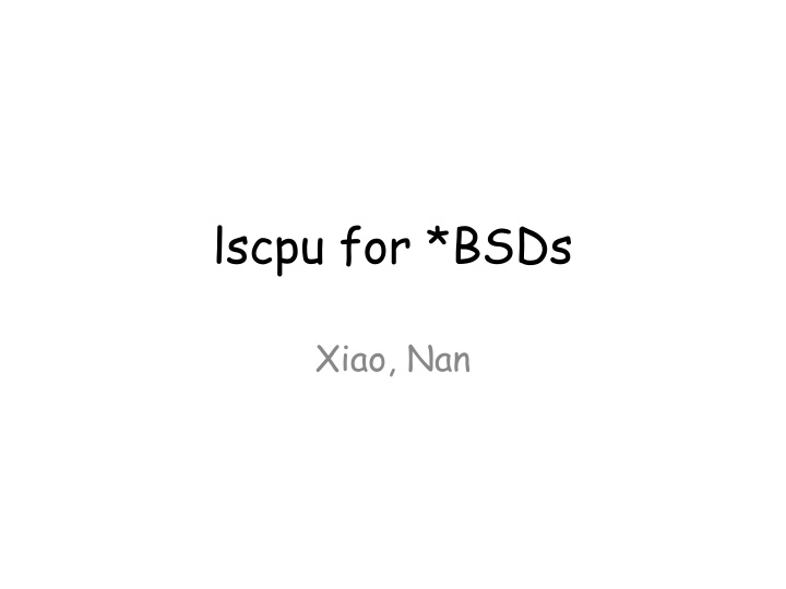 lscpu for bsds n.w