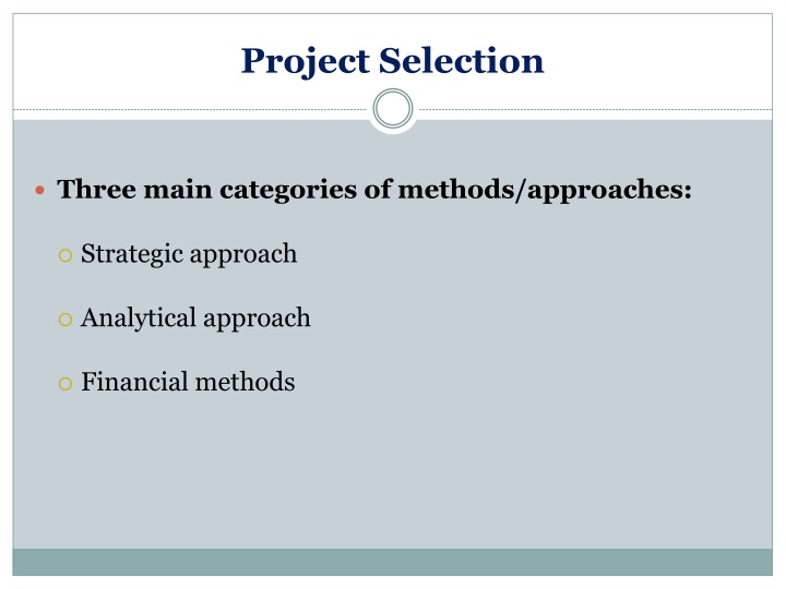 project selection n.w