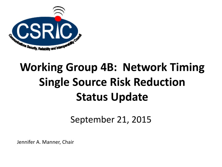 working group 4b network timing single source n.w