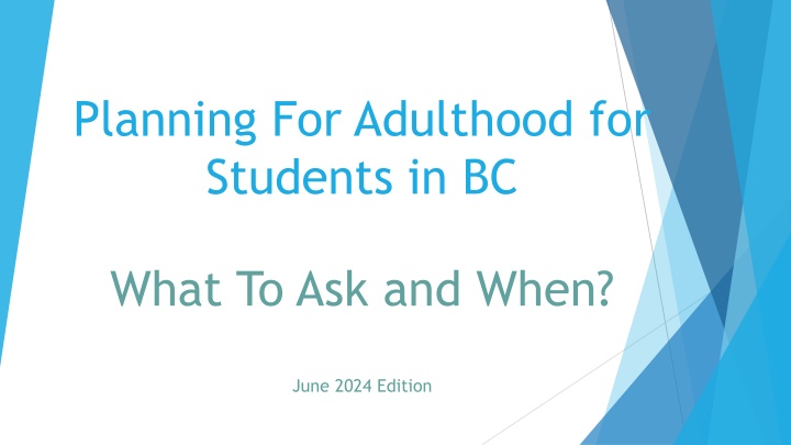 planning for adulthood for students in bc n.w