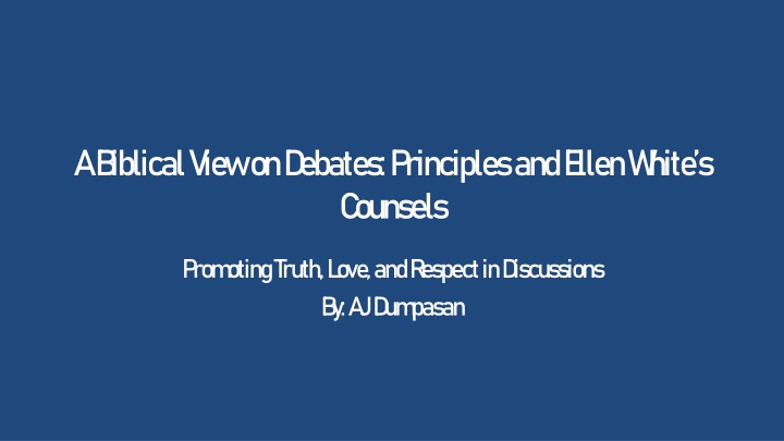 Biblical View on Debates: Understanding Truth and Respect