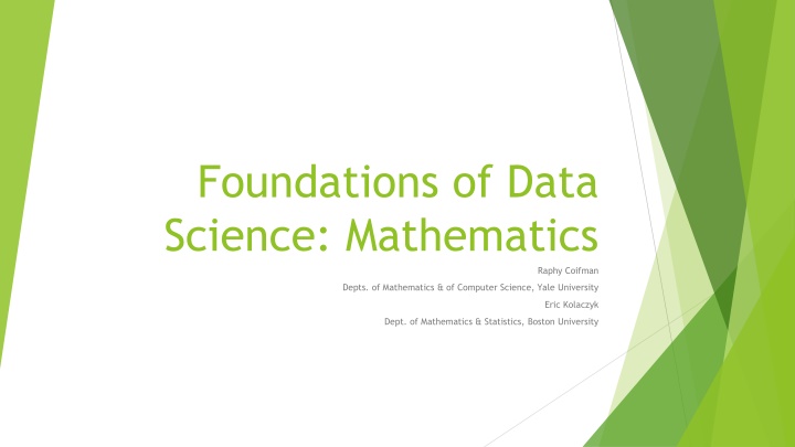 foundations of data science mathematics n.w