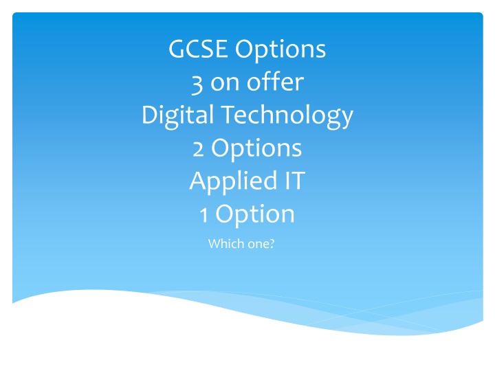 gcse options 3 on offer digital technology n.w