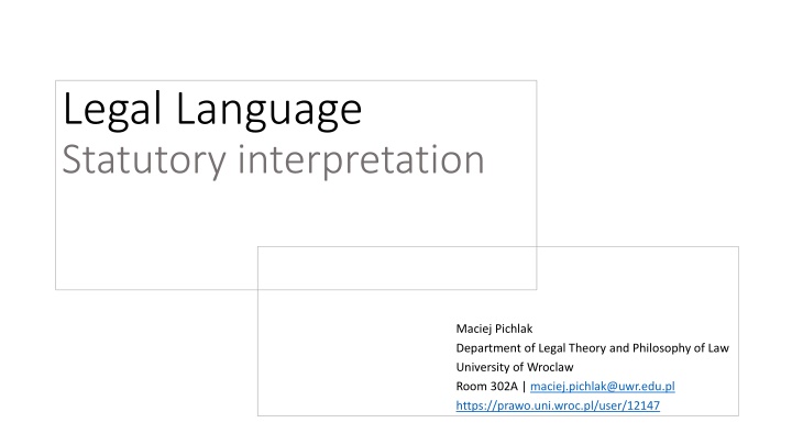 legal language statutory interpretation n.w
