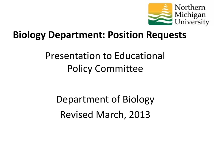 biology department position requests n.w