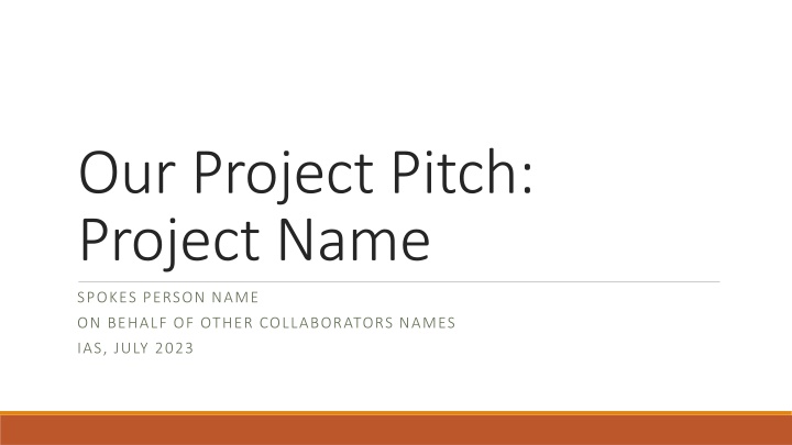 our project pitch project name n.w