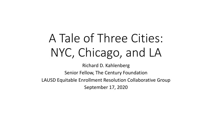 a tale of three cities nyc chicago and la n.w