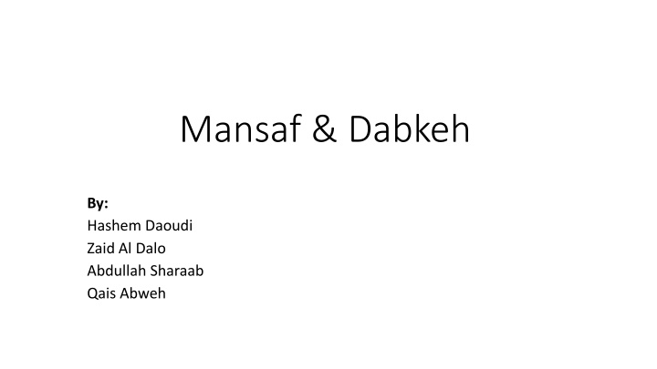 mansaf dabkeh n.w