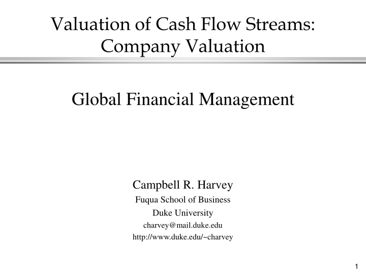 valuation of cash flow streams company valuation n.w