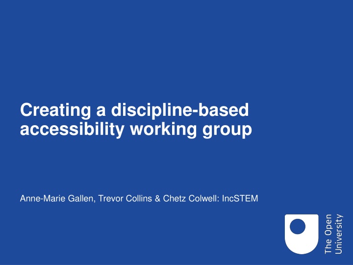 creating a discipline based accessibility working n.w