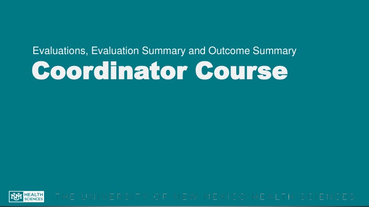 evaluations evaluation summary and outcome summary n.w