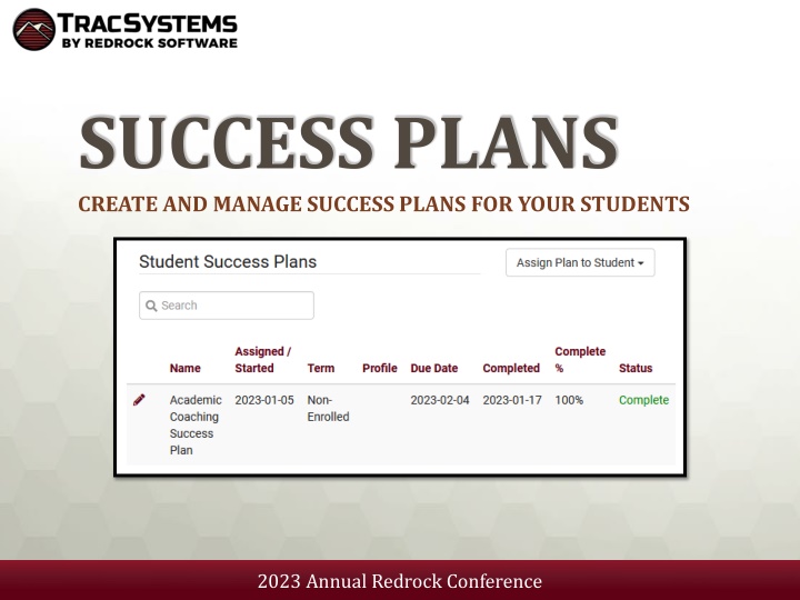 success plans create and manage success plans n.w