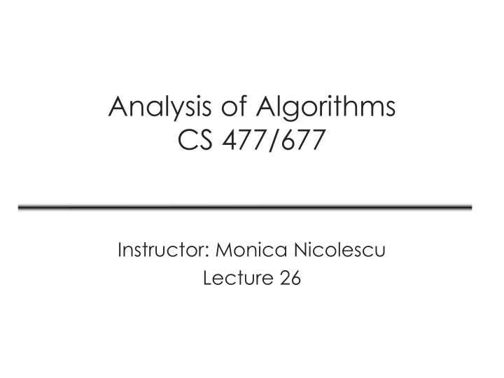 analysis of algorithms cs 477 677 n.w