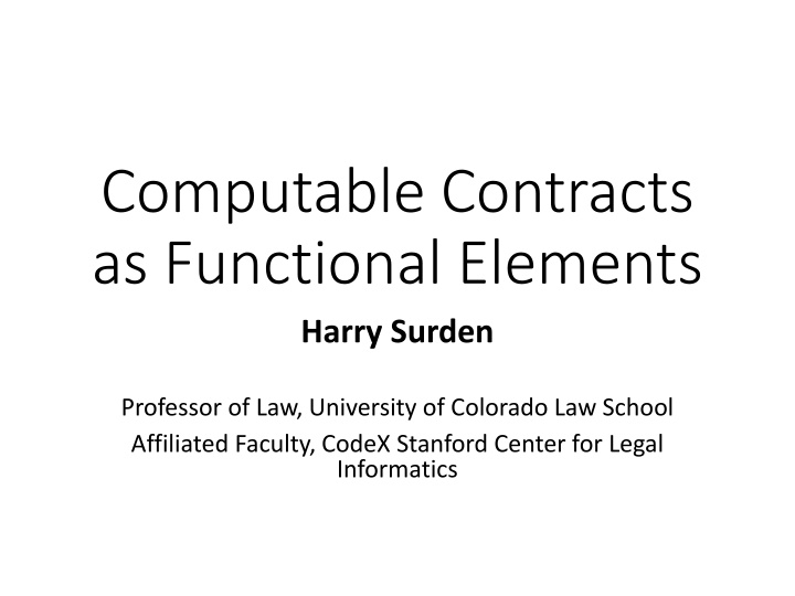 computable contracts as functional elements harry n.w