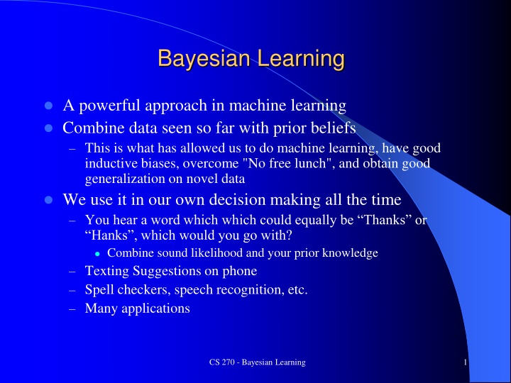 bayesian learning n.w
