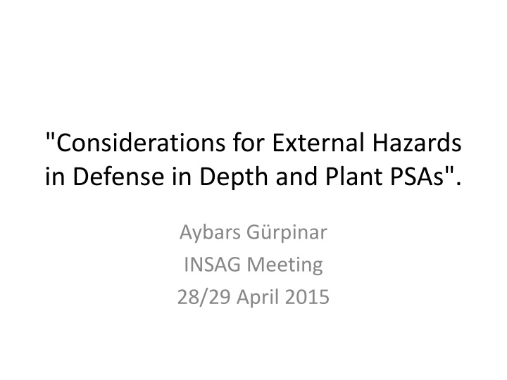 considerations for external hazards in defense n.w