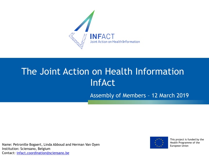 the joint action on health information infact n.w