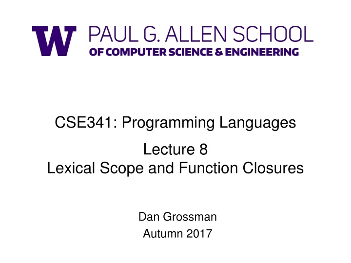 cse341 programming languages n.w