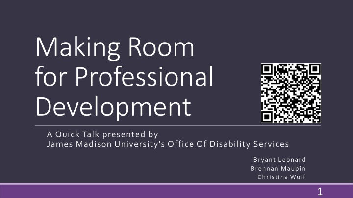 making room for professional development n.w