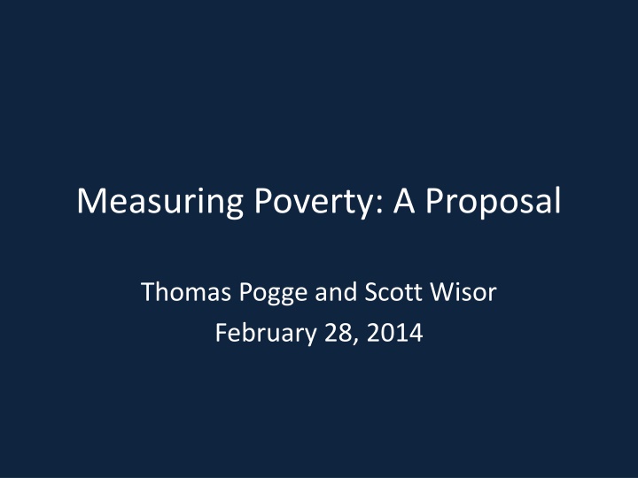 measuring poverty a proposal n.w