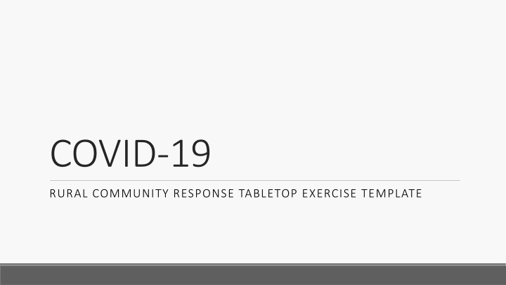 COVID-19 Rural Community Tabletop Exercise Template