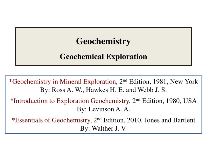 geochemistry n.w