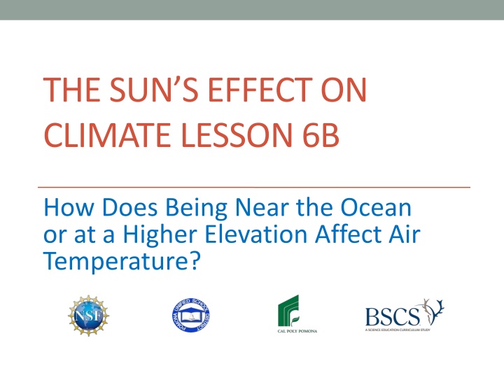 the sun s effect on climate lesson 6b n.w