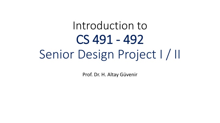 introduction to cs 491 cs 491 492 senior design n.w