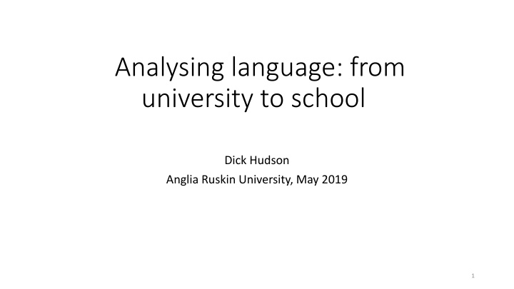 analysing language from university to school n.w