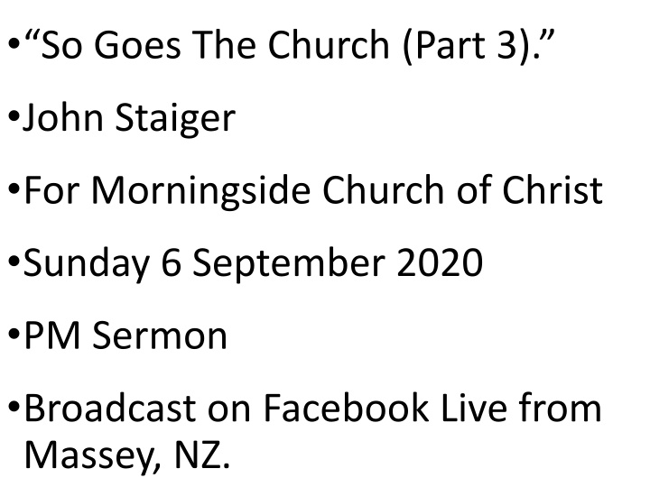 so goes the church part 3 n.w