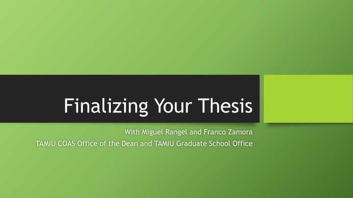 finalizing your thesis n.w