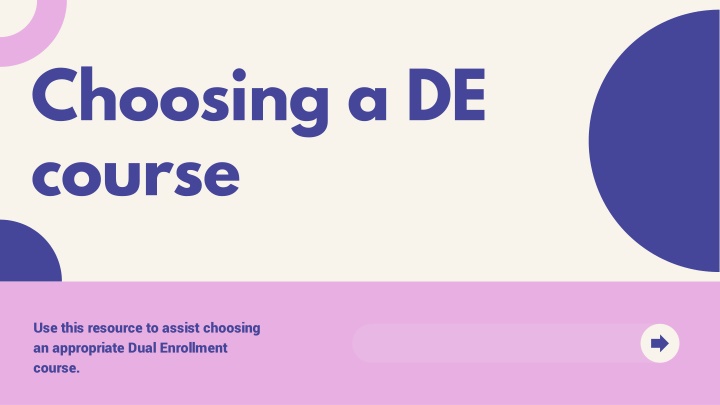 choosing a de course n.w