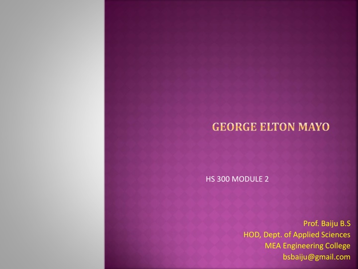 george elton mayo n.w