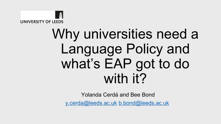 why universities need a language policy and what n.w