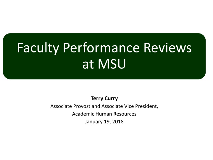 faculty performance reviews at msu n.w