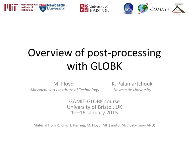 overview of post processing with globk n.w