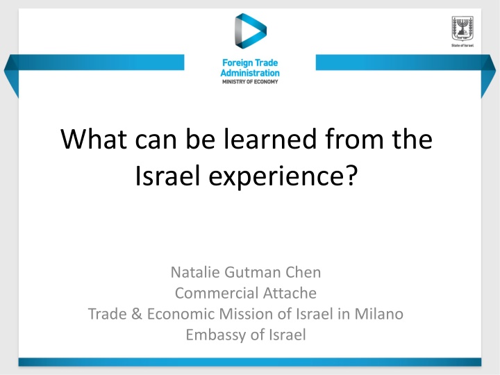 what can be learned from the israel experience n.w