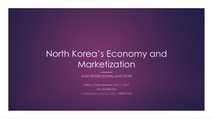 north korea s economy and marketization n.w