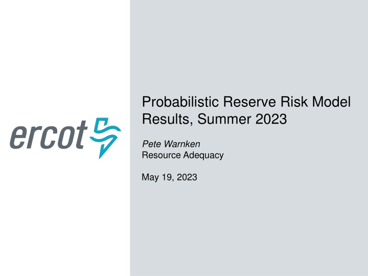 probabilistic reserve risk model results summer n.w