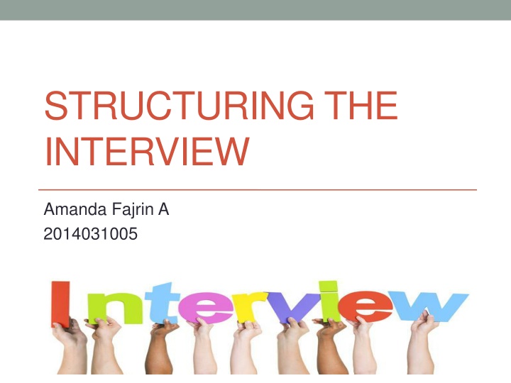 structuring the interview n.w