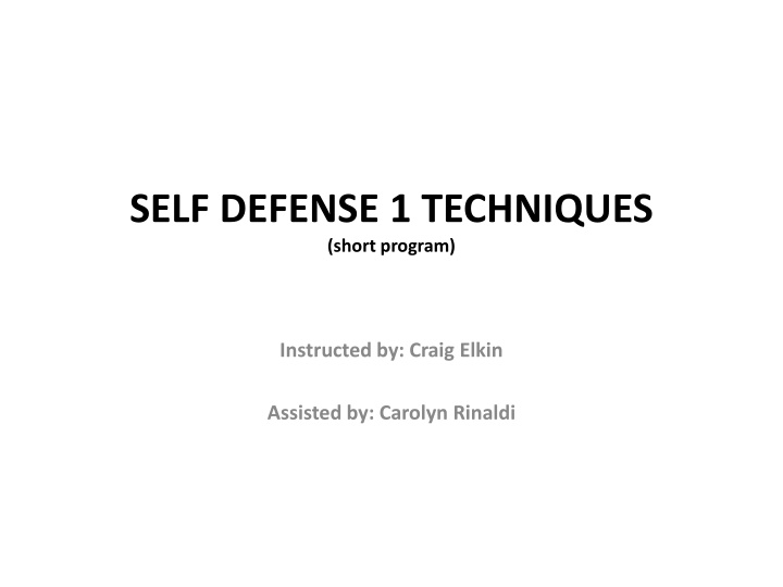 self defense 1 techniques short program n.w
