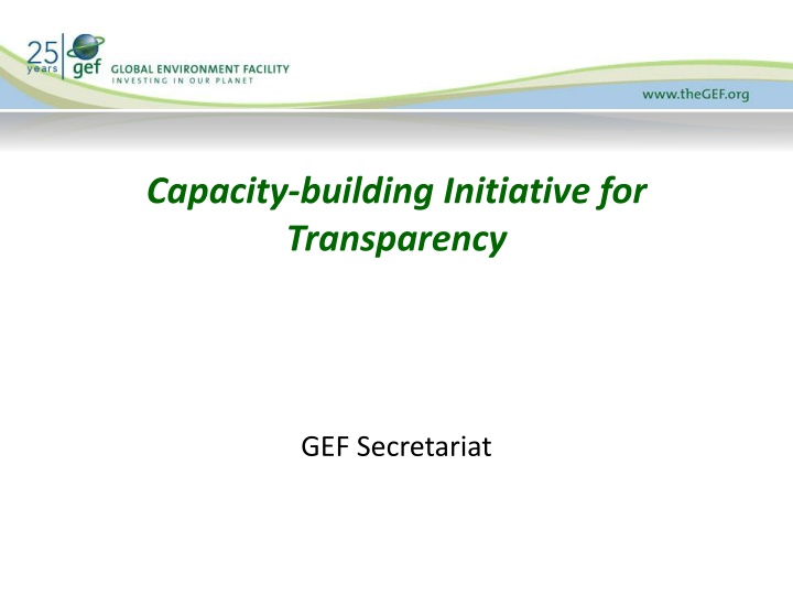 Capacity-building Initiative for Transparency in GEF Secretariat